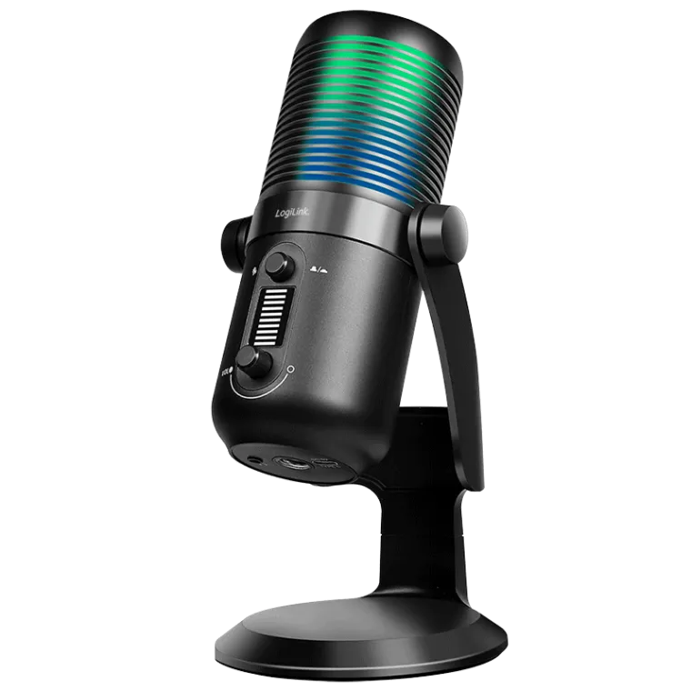 Mikrofon, cardioid/omnidirektional, NRC, 192 kHz@24 bit, RGB-Licht, Streaming, Podcast, Studio