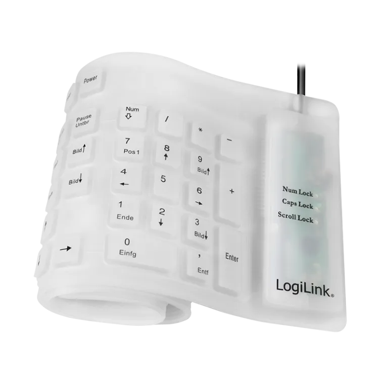 Tastatur Flexibel Wasserfest USB + PS/2, weiß