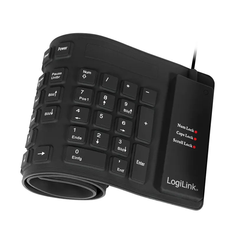 Tastatur Flexibel Wasserfest USB + PS/2, schwarz