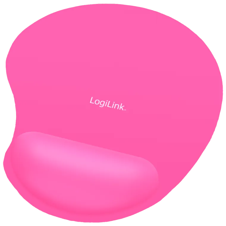 Mauspad, 20,4x23x2 cm, nierenförmig mit Silikongel-Handballenauflage, Pink
