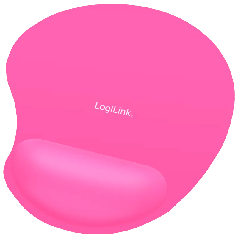 Mauspad, 20,4x23x2 cm, nierenförmig mit Silikongel-Handballenauflage, Pink