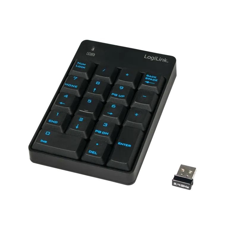Kabelloses Funk Keypad, 2,4 GHz, schwarz