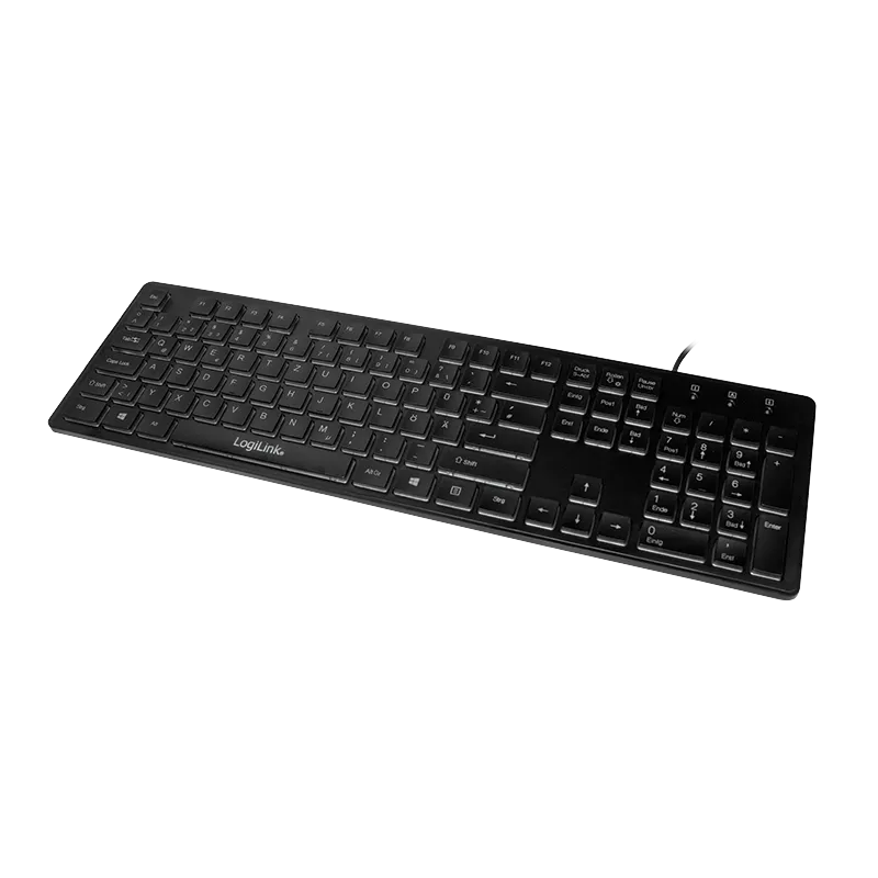 Beleuchtete Tastatur, USB, LED Regenbogen-Hintergrundbeleuchtung, schwarz