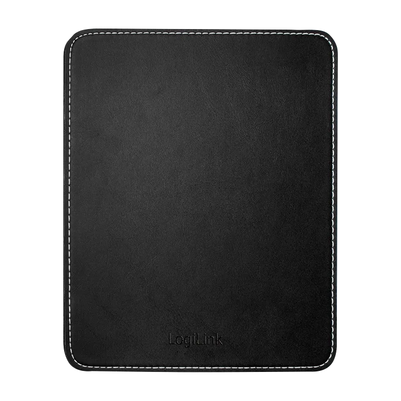 Leder-Mauspad, 18x22x0,3 cm, ideal für optische & Lasermäuse, Schwarz