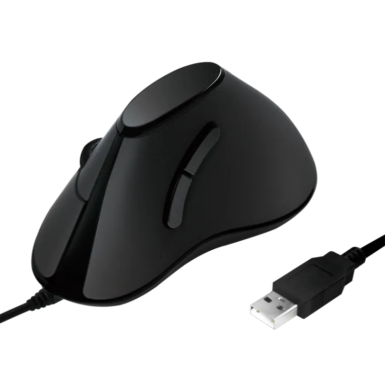 Ergonomische USB-Maus, vertikal, 1000 dpi, schwarz