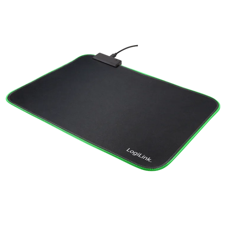 Gaming Mauspad, 35x26x0,3 cm, RGB-Beleuchtung, 8-Farbmodi, Schwarz