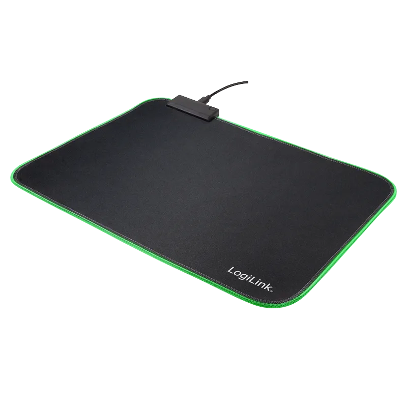 Gaming Mauspad, 35x26x0,3 cm, RGB-Beleuchtung, 8-Farbmodi, Schwarz