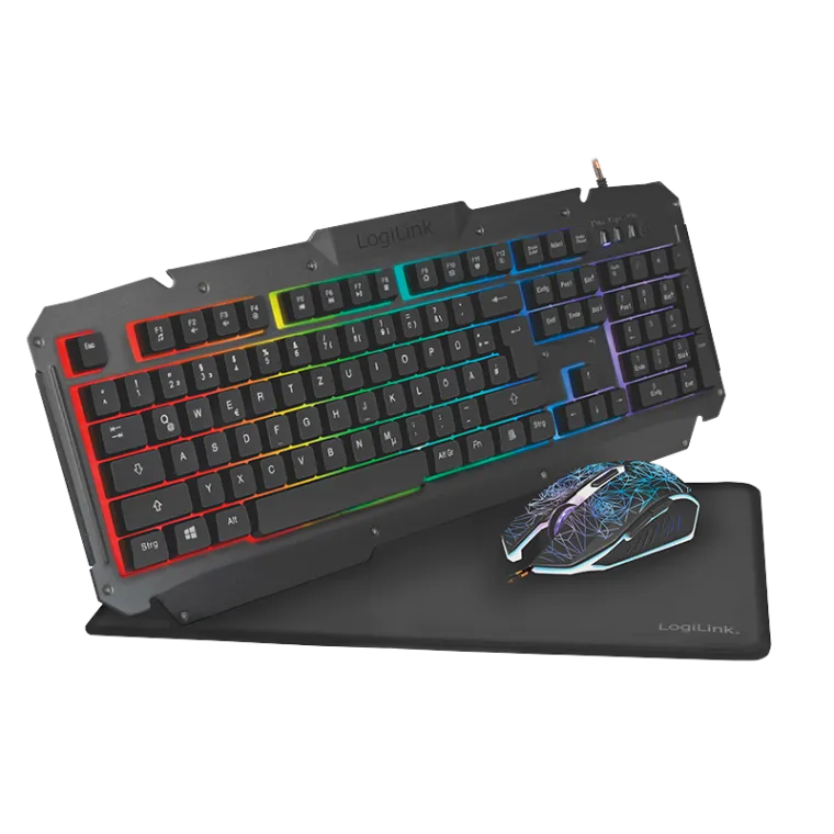 Gaming-Set aus Tastatur, Maus und Mauspad
