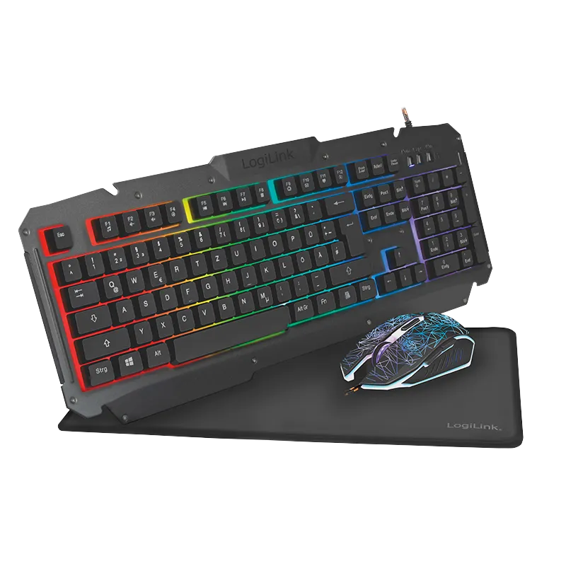 Gaming-Set aus Tastatur, Maus und Mauspad