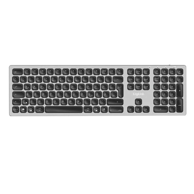 Kabellose Multi-Device-Tastatur, BT 5.0, Aluminium, Grau
