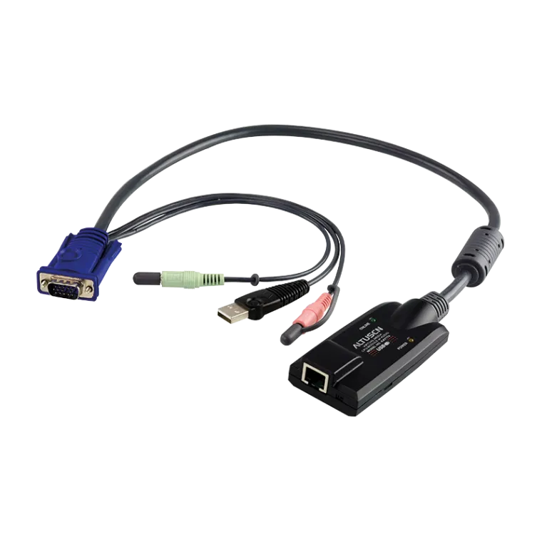 Adapter Kabel USB - VGA auf Cat.5/6 KVM, mit Audio & VMS