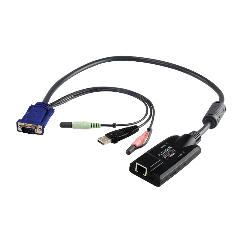 Adapter Kabel USB - VGA auf Cat.5/6 KVM, mit Audio & VMS