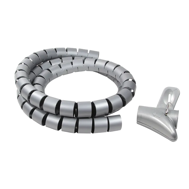 Kabelschlauch (Spiral) + Werkzeug, grau, AD: 28mm, 1,5 m