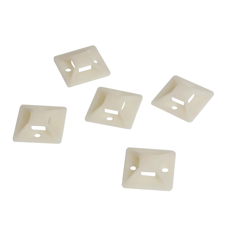 Kabelbinderhalter, ABS, 100 Stk., transp., selbstklebend, 24x24 mm