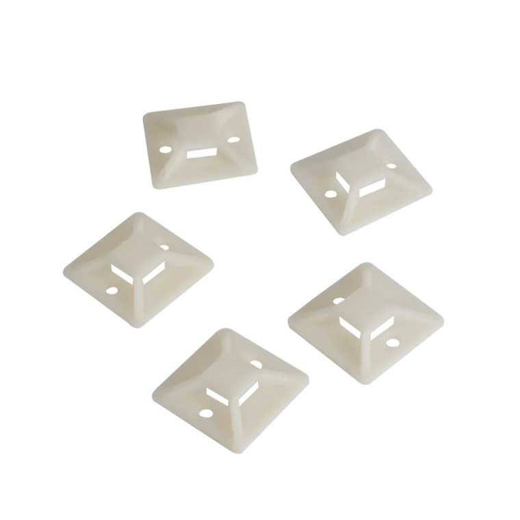 Kabelbinderhalter, ABS, 100 Stk., transp., selbstklebend, 28x28 mm
