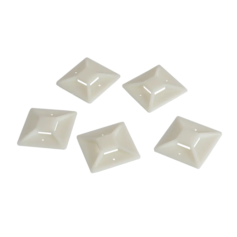 Kabelbinderhalter, ABS, 100 Stk., transp., selbstklebend, 40x40 mm