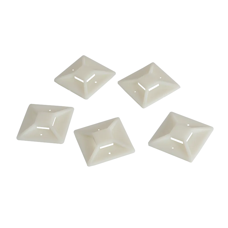 Kabelbinderhalter, ABS, 100 Stk., transp., selbstklebend, 40x40 mm