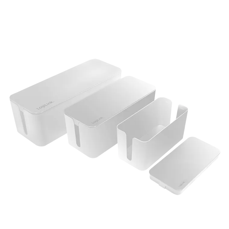 Kabelbox-Set, 3 Größen, weiß