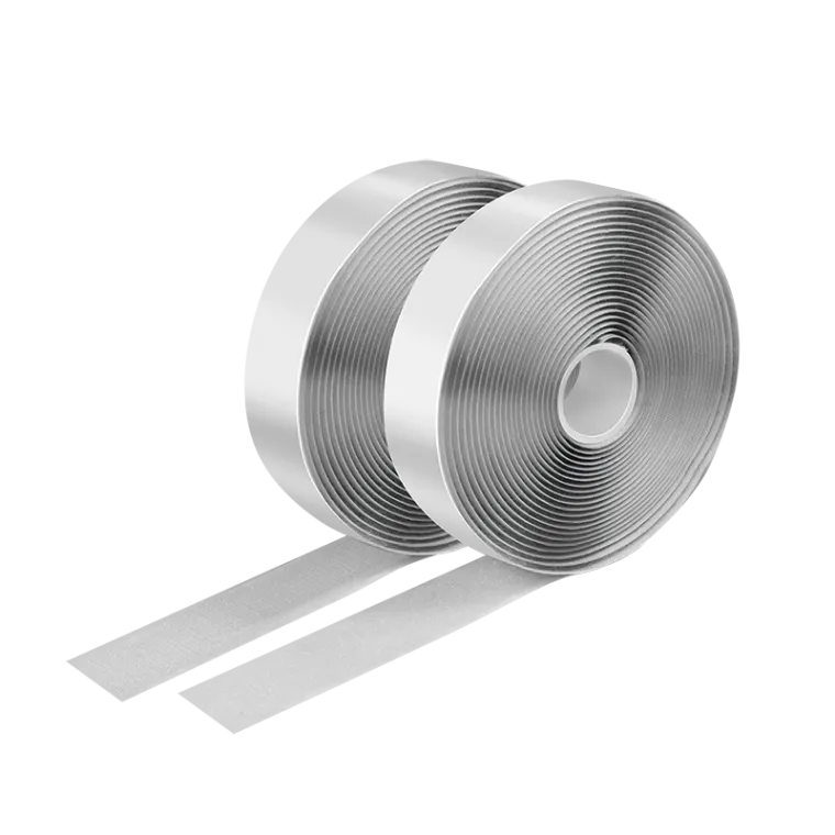 Selbstklebendes Klettband-Set, weiß, 25 mm breit, Rolle, 5 m