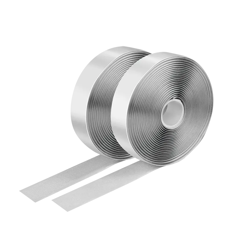 Selbstklebendes Klettband-Set, weiß, 25 mm breit, Rolle, 5 m
