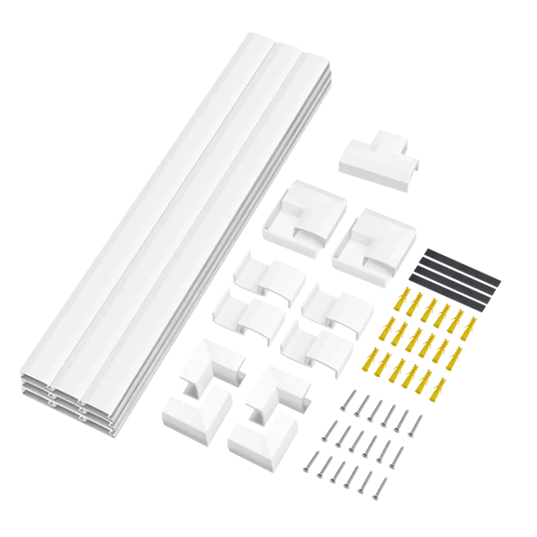 Kabelkanal-Set, Wandinstallation, 67 Teile, weiß