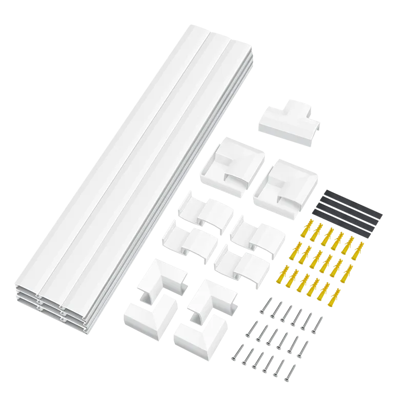 Kabelkanal-Set, Wandinstallation, 67 Teile, weiß