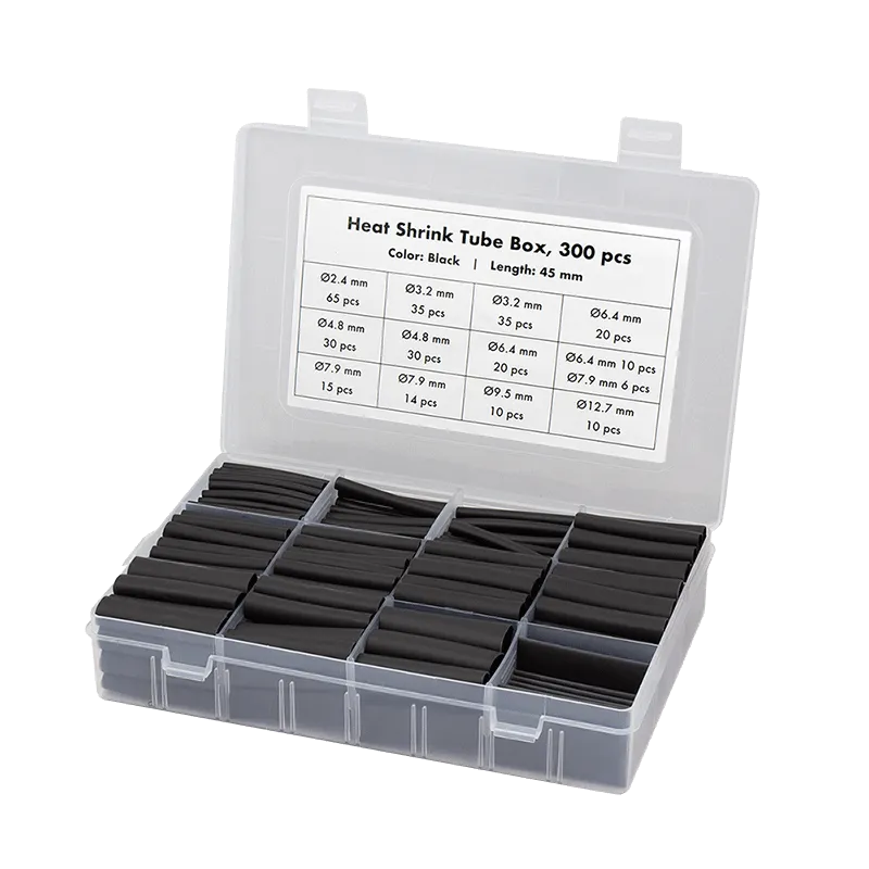 Schrumpfschlauch-Set, 300 stk., 45mm Länge, 3:1 Schrumpfrate, schwarz