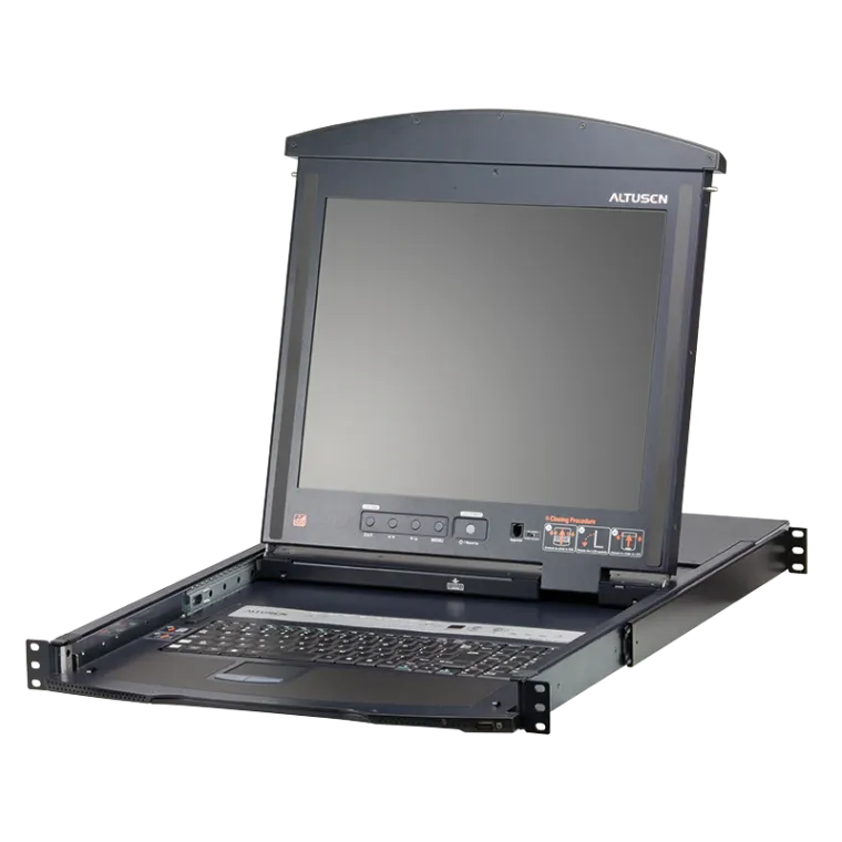 LCD Konsole 17" mit 8-Port Cat.5/6 KVM Switch (Dual Rail)
