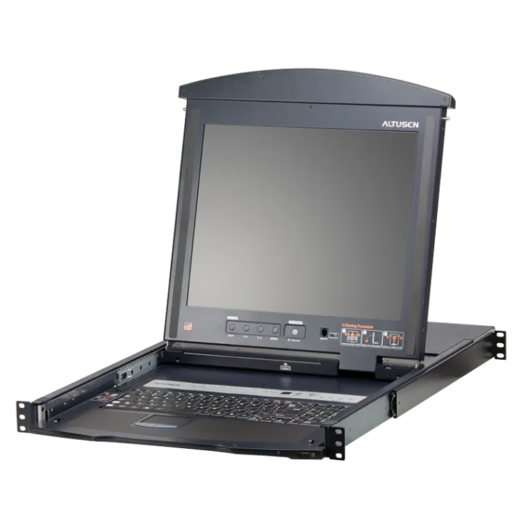 LCD Konsole 19" mit 8-Port Cat.5/6 KVM Switch (Dual Rail)
