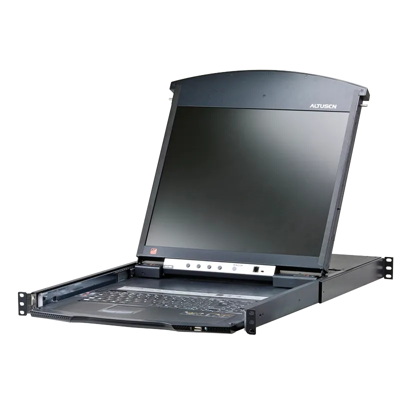 LCD Konsole 17" mit 8-Port Cat.5/6 KVM over IP Switch (Dual Rail)