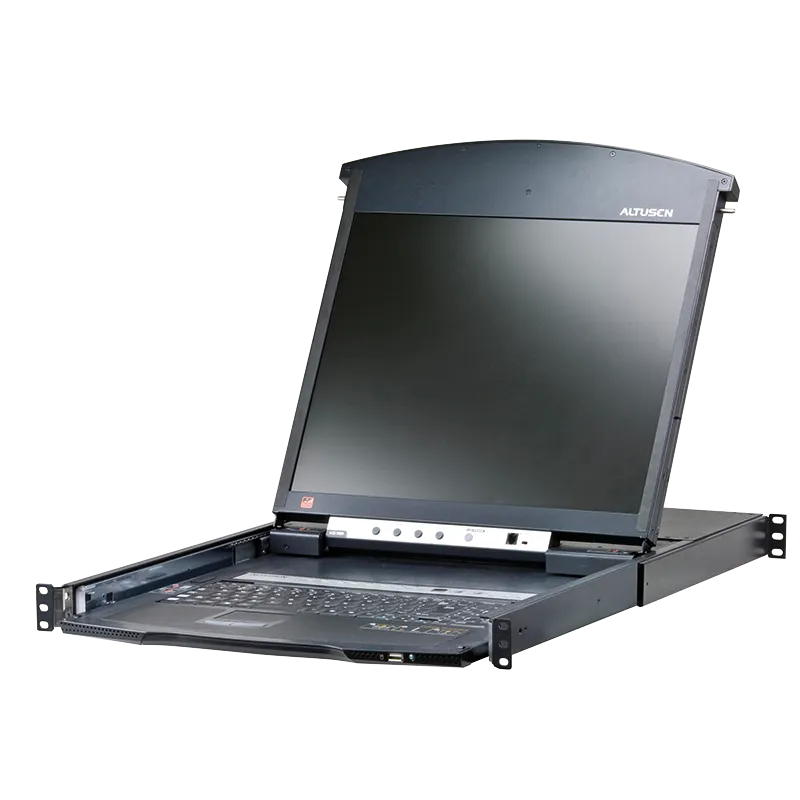 LCD Konsole 19" mit 8-Port Cat.5/6 KVM over IP Switch (Dual Rail)
