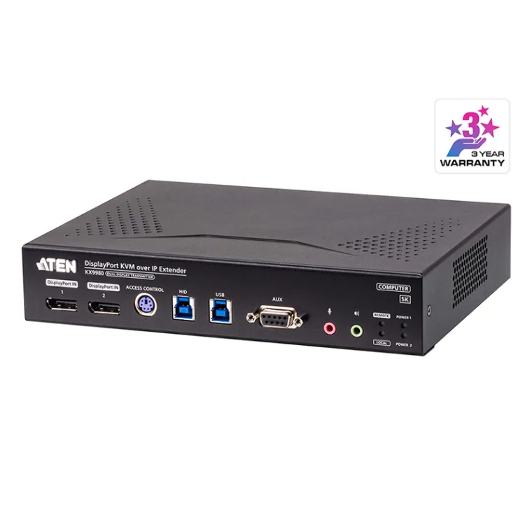 5K DisplayPort Dual Display KVM über IP Sender, Aten KX9980T
