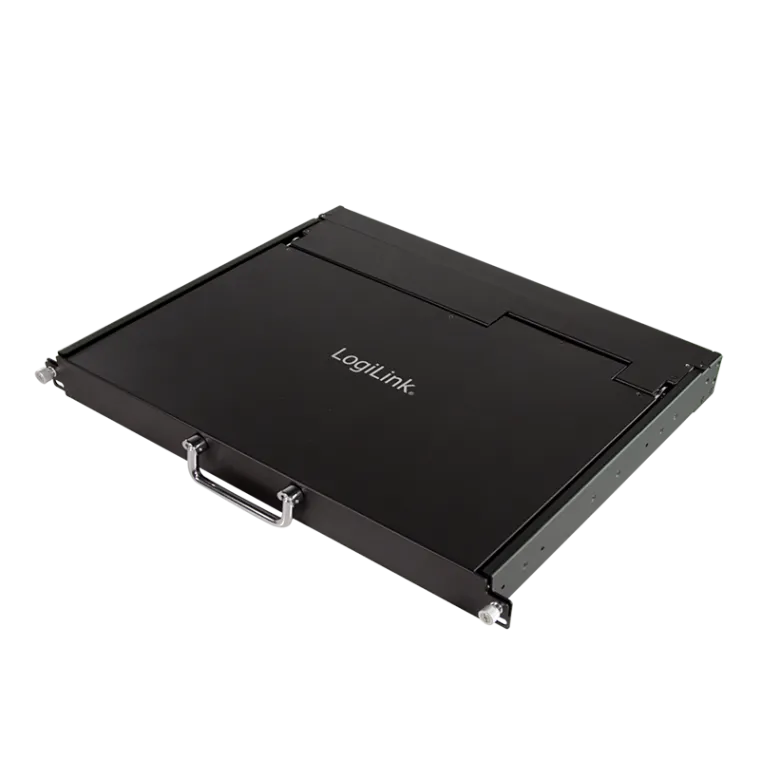 KVM-Konsole mit 17"-Bildschirm, VGA, USB-A, PS/2, geringe Einbautiefe, QWERTZ