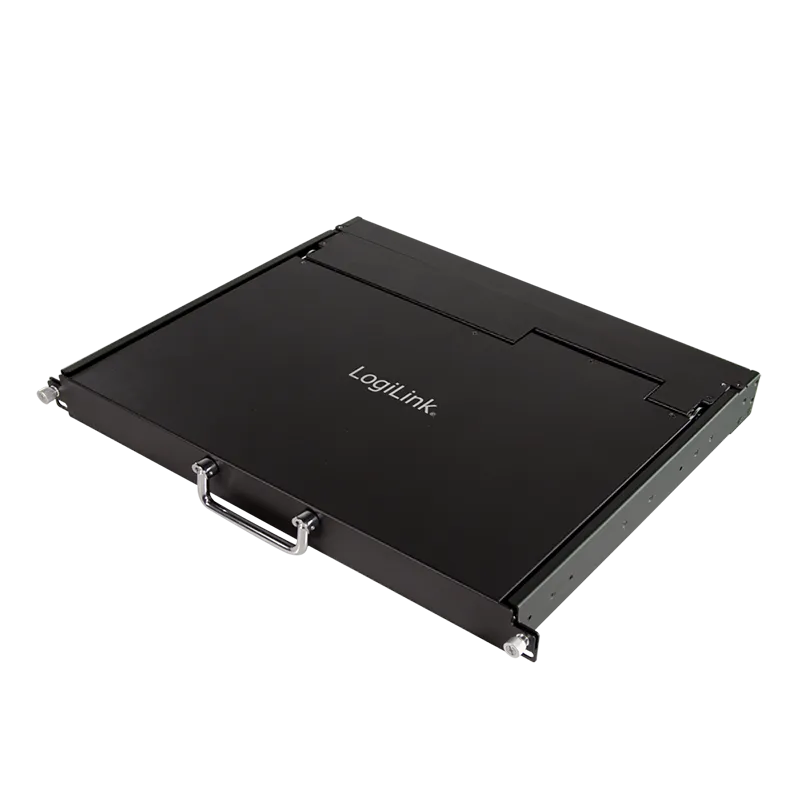 KVM-Konsole mit 17"-Bildschirm, VGA, USB-A, PS/2, geringe Einbautiefe, QWERTY