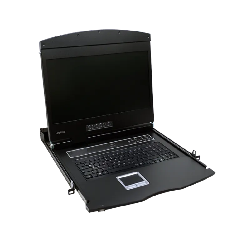 KVM-Konsole mit 19" Bildschirm, VGA, USB-A, PS/2