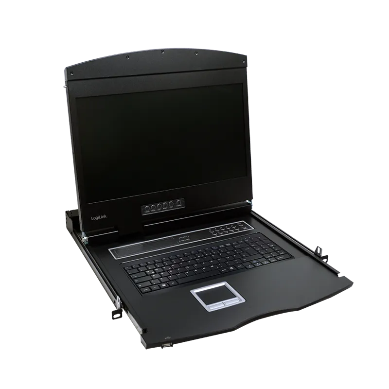 KVM-Konsole mit 19" Bildschirm, VGA, USB-A, PS/2