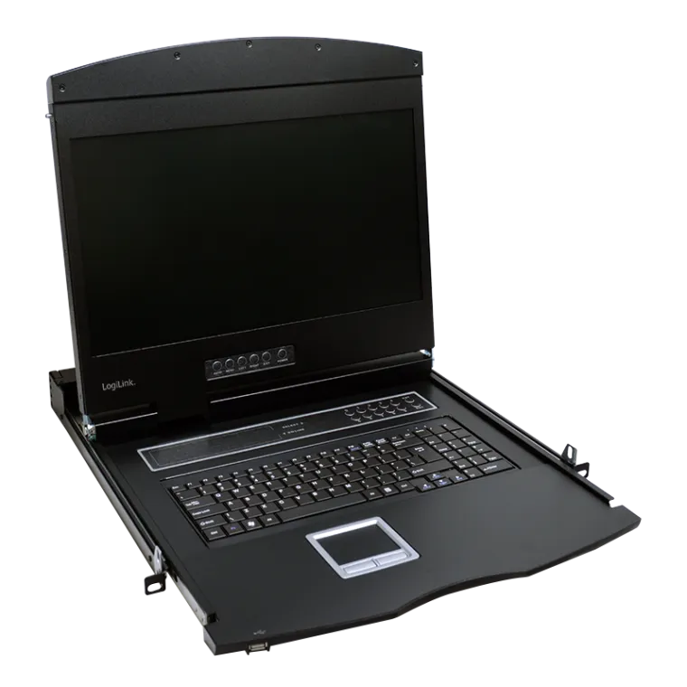 KVM-Konsole mit 19" Bildschirm, VGA, USB-A, PS/2