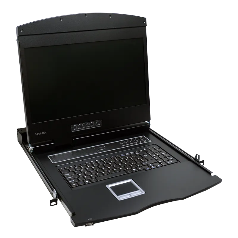KVM-Konsole mit 19" Bildschirm, VGA, USB-A, PS/2