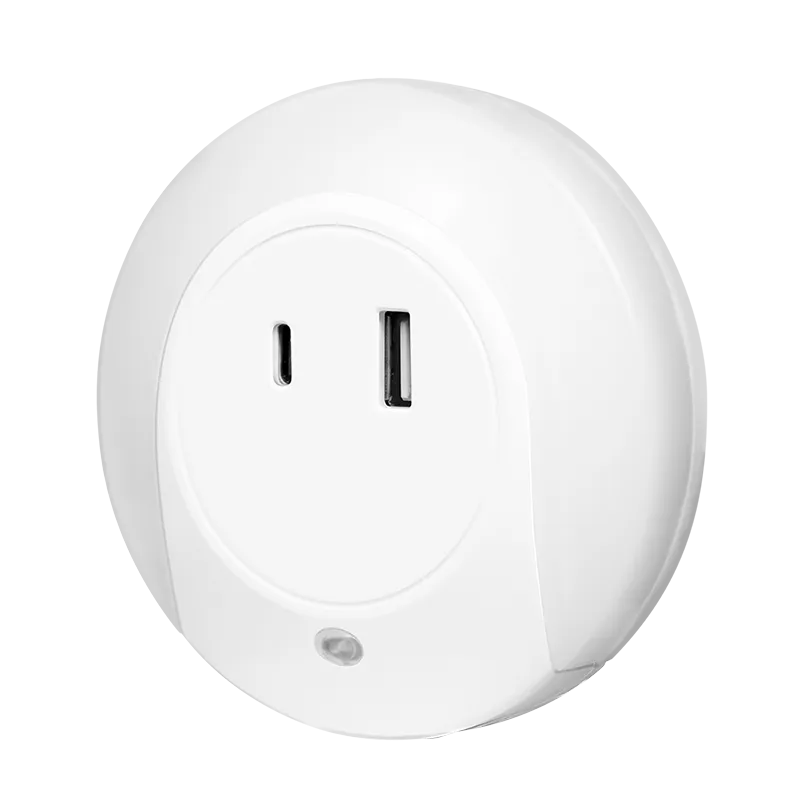 LED-Nachtlicht mit Dämmerungssensor, USB-C, USB-A