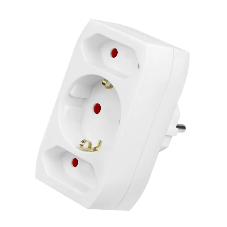 Steckdosenadapter, 2x CEE 7/16 + 1x CEE 7/3
