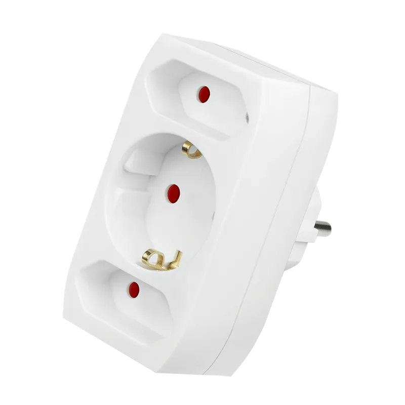 Steckdosenadapter, 2x CEE 7/16 + 1x CEE 7/3