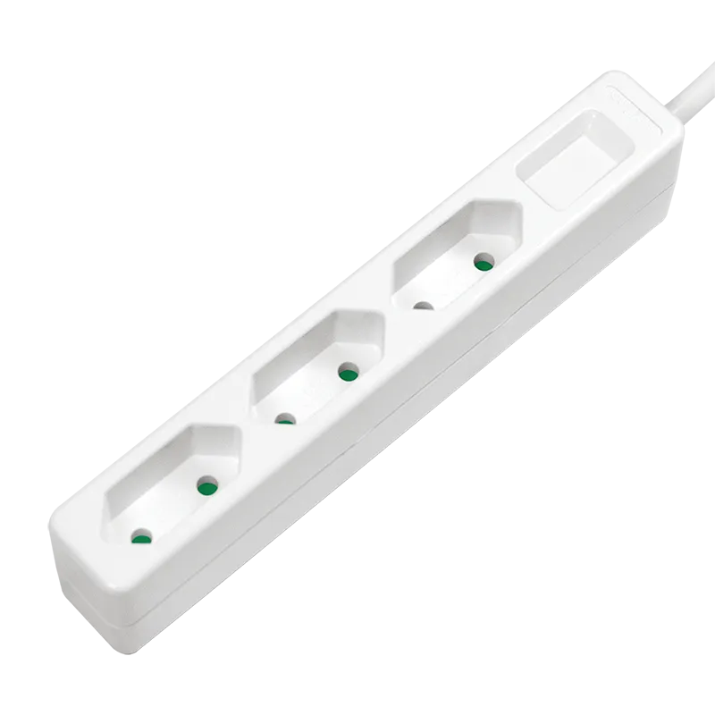 Steckdosenleiste 3-fach, 3x CEE 7/16, schmal, 1,5 m, weiß