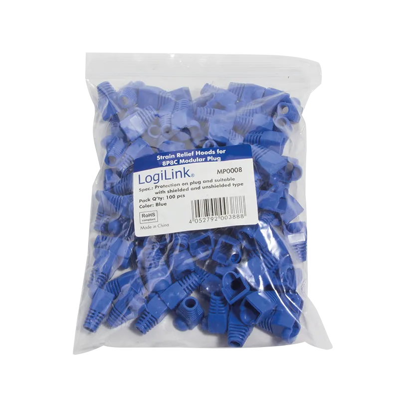 RJ45-Stecker Knickschutztülle, 5,8 mm, Blau, 100 Stk.