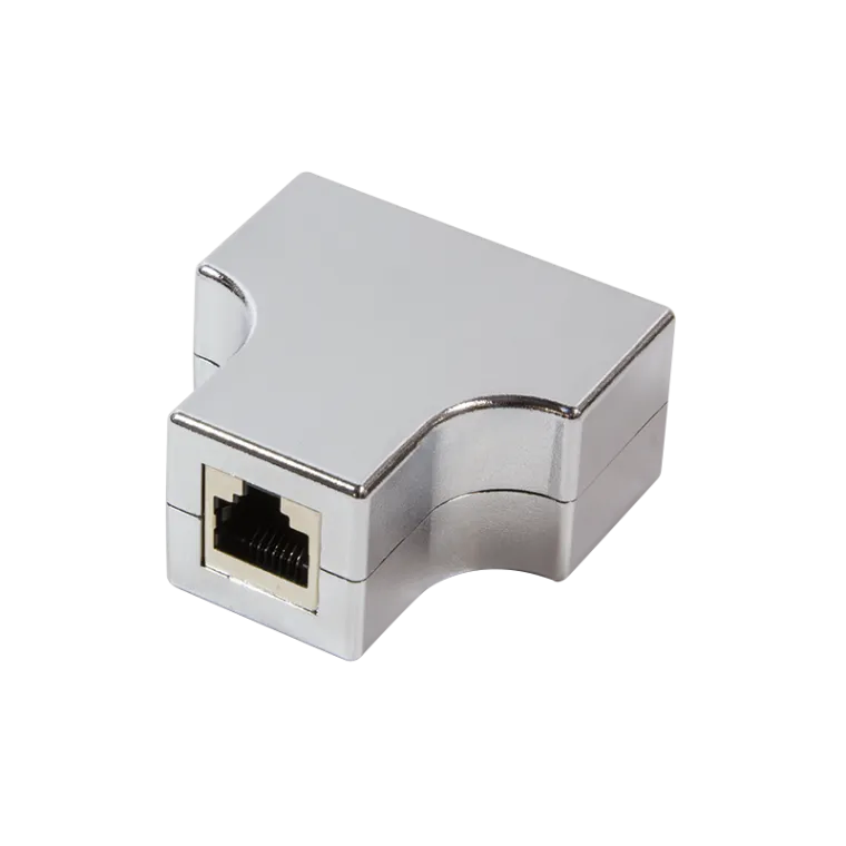 Modular T-Adapter 1 x RJ45 Buchse auf 2 x RJ45 Buchse, metallisiert