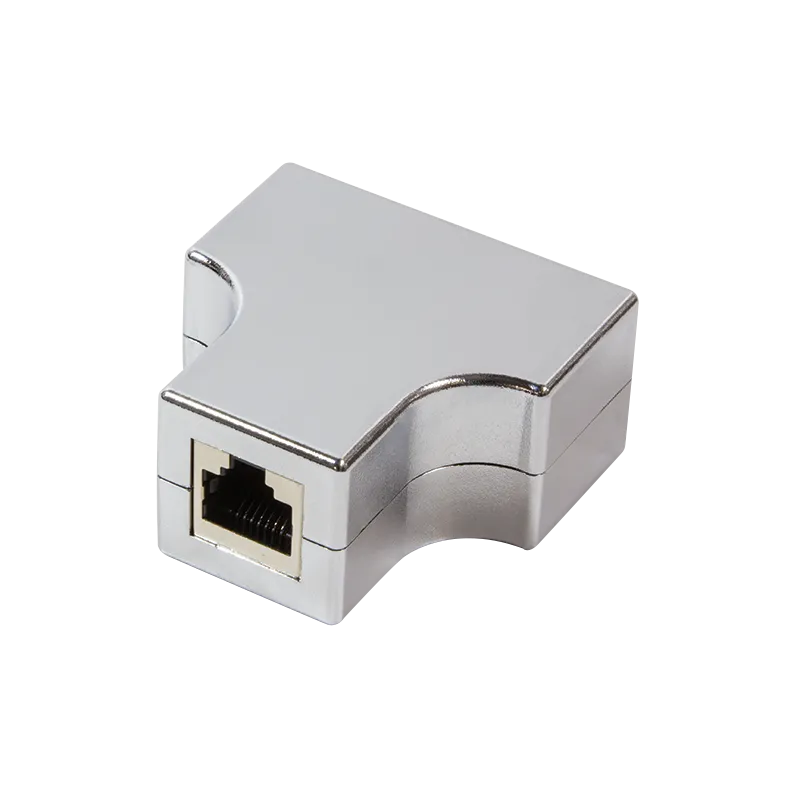 Modular T-Adapter 1 x RJ45 Buchse auf 2 x RJ45 Buchse, metallisiert