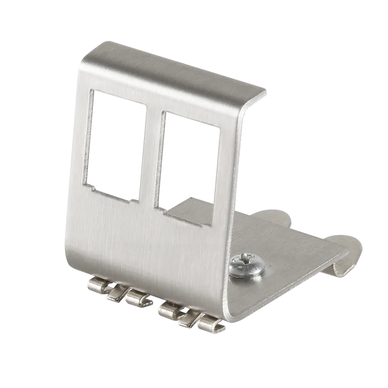 Hutschienenhalter für zwei Keystone Module, Edelstahl