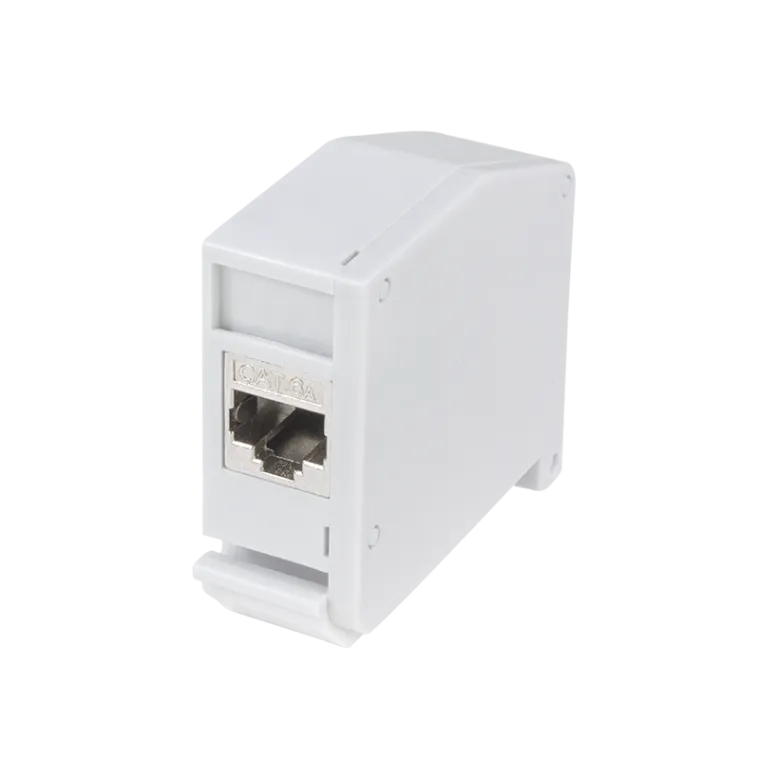 Hutschienenadapter mit Cat.6A Inline-Kupplung RJ45 B/B, geschirmt