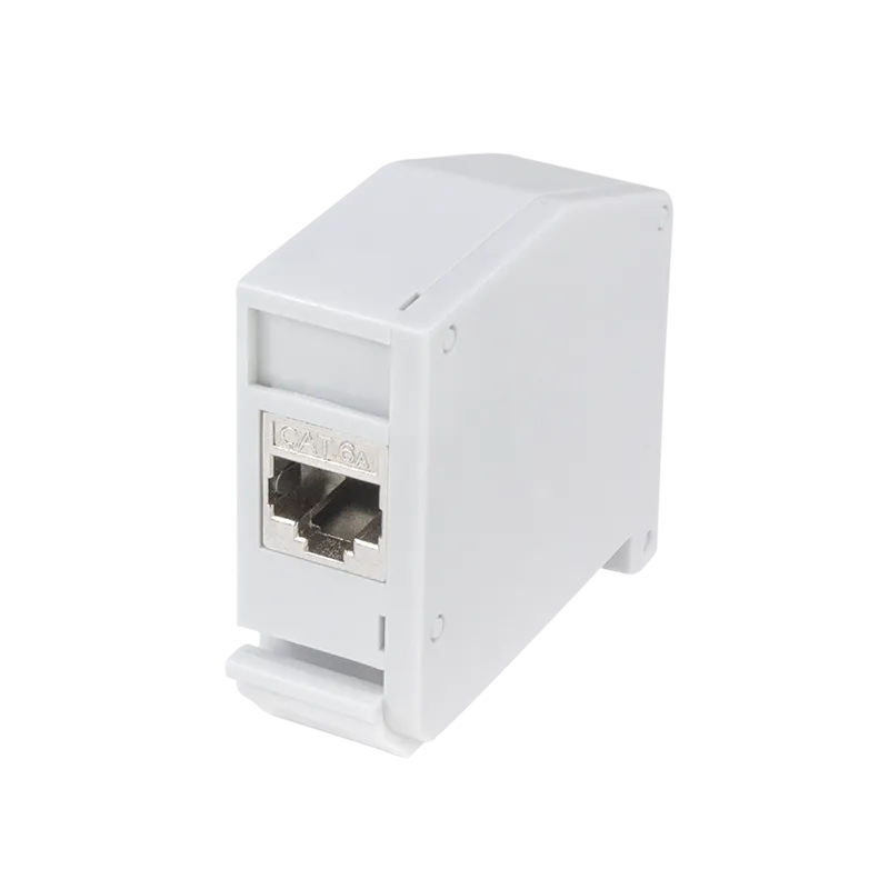 Hutschienenadapter mit Cat.6A Inline-Kupplung RJ45 B/B, geschirmt
