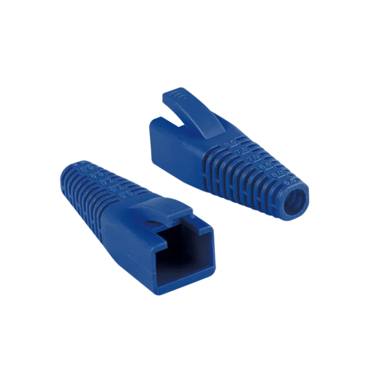 RJ45-Stecker Knickschutztülle, kürzbar, 5,5–8,5 mm, Blau, 50 Stk.