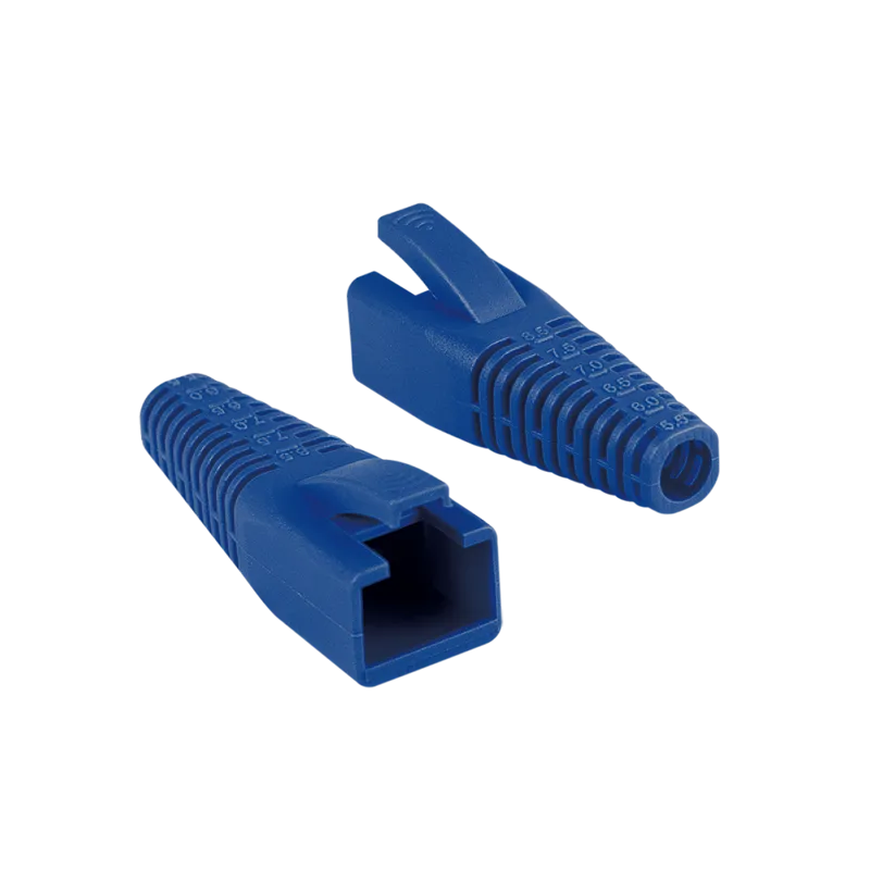 RJ45-Stecker Knickschutztülle, kürzbar, 5,5–8,5 mm, Blau, 50 Stk.